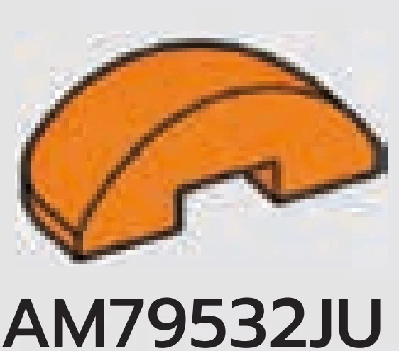Brick 2 x 1 x 3 round half-dome in Orange, Smoky