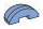Brick 2 x 1 x 3 round half-dome in Blue, Celestial