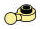 Plate 1 x 1 round male:make connector with ball joint, small in Yellow, Pastel