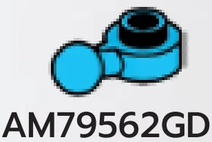 Plate 1 x 1 round male:make connector with ball joint, small in Blue, Rich Sky