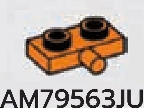 Plate Modified 1 x 2 with small pin on side in Orange, Smoky