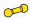 Connector: ball joints connected by small bar in Yellow, Lemon