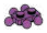 Plate 1 x 2 studs on top & bottom, five medium ball joints in Magenta, Rich