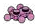 Plate 1 x 2 studs on top & bottom, five medium ball joints in Mauve