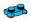 Plate 1 x 2 half-round with three small spikes or toes in Blue, Rich Sky
