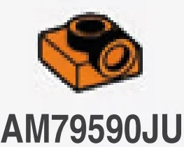 Plate 1 x 1 with one stud on side, ascending in Orange, Smoky