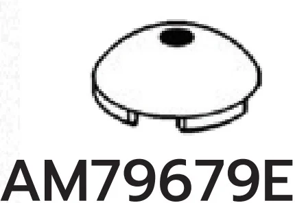 Tile 2 x 2 low dome with center hole in White