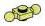 Plate 1 x 1 connector: male:male with small ball joints in Green, Light Sea