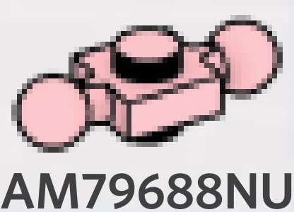 Plate 1 x 1 connector: male:male with small ball joints in Pink, Pale