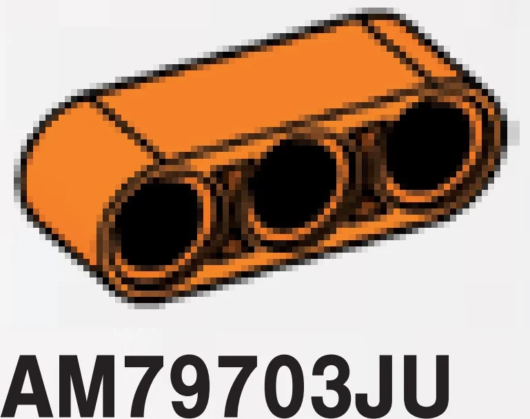 Connector: Liftarm Thick 1 x 3 in Orange, Smoky