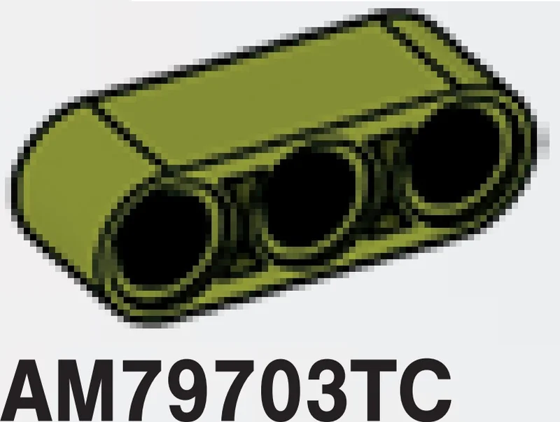 Connector: Liftarm Thick 1 x 3 in Green, Apple