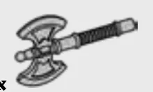 Weapon, Melee: axe, great, double headed in Purple, Byzantium (Metallic)