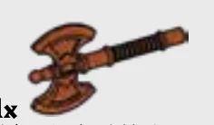 Weapon, Melee: axe, great, double headed in Brown, Rust