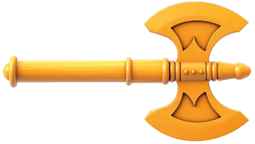 Weapon, Melee: axe, great, double headed in Orange, Smoky
