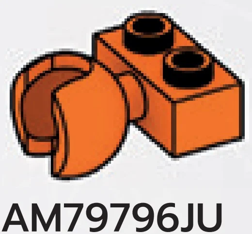 Brick 1 x 2 two-thirds-height with medium ball socket in Gray, Dark (Metallic)