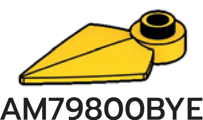 Plate 1 x 1 round with spearhead in Yellow, Lemon
