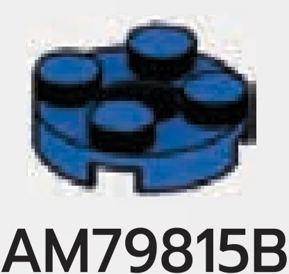 Plate 2 x 2 round with hole, new in Blue