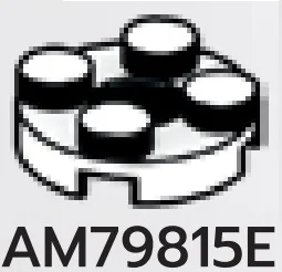 Plate 2 x 2 round with hole, new in White