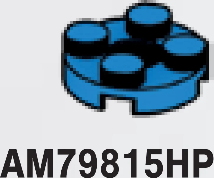 Plate 2 x 2 round with hole, new in Blue, Spanish