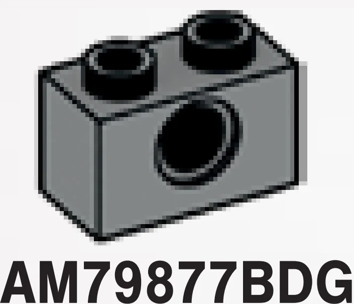 Connector Brick 1 x 2 with axle hole in Gray, Dark (Flake)