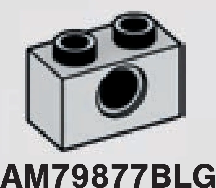 Connector Brick 1 x 2 with axle hole in Gray, Dull