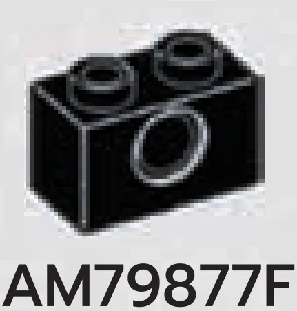 Connector Brick 1 x 2 with axle hole in Black