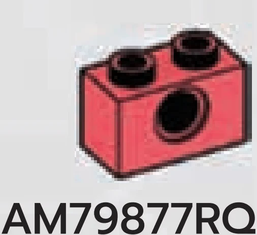 Connector Brick 1 x 2 with axle hole in Pink, Rich