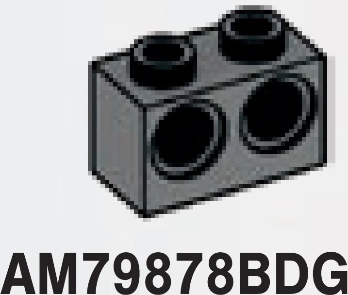 Connector Brick 1 x 2 with two holes in Gray, Dark (Flake)