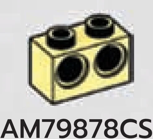 Connector Brick 1 x 2 with two holes in Yellow, Pastel