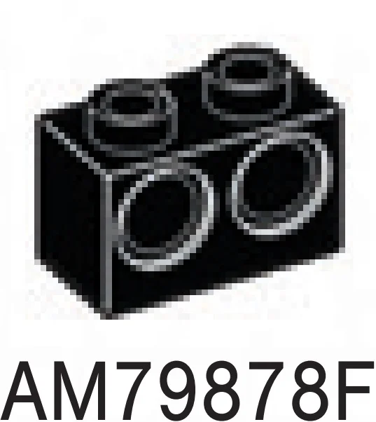 Connector Brick 1 x 2 with two holes in Black