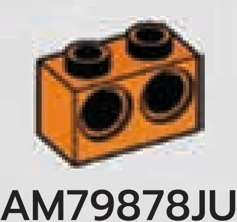 Connector Brick 1 x 2 with two holes in Orange, Smoky