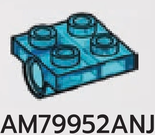 Connector Plate 2 x 2 with Axle Pin Connector Hole in Blue, Swirled with White (Translucent)
