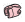 Connector: ball socket small with basic pincer hand in Pink, Pale