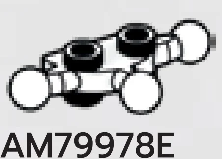 Plate 1 x 2 studs on top & bottom, small ball joints on 3 sides in White