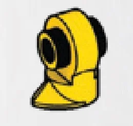 Plate 1 x 1 round connector: male:male with small pointed foot