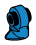 Plate 1 x 1 round connector: male:male with small pointed foot in Blue, Spanish