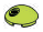 Tile 2 x 2 round dome with offset hole in Green, Spring