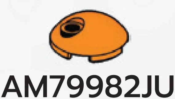 Tile 2 x 2 round dome with offset hole in Orange, Smoky
