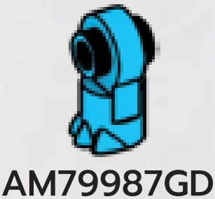 Plate 1 x 1 round connector: male:male, leg w/ 3 toes in Blue, Rich Sky