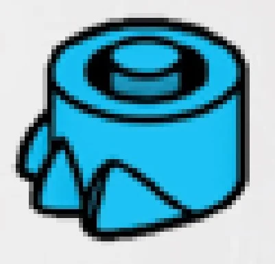 Plate 1 x 1 with three small spikes or toes