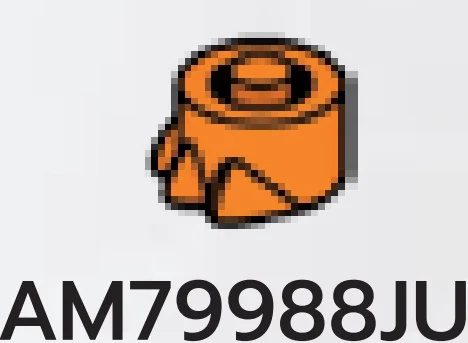 Plate 1 x 1 with three small spikes or toes in Orange, Smoky