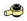 Plate 1 x 1 round connector: male:male with peg on side in Yellow, Pastel