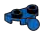 Plate 1 x 2 half-round with small ball joint in Blue