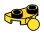 Plate 1 x 2 half-round with small ball joint in Yellow, Lemon