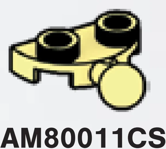 Plate 1 x 2 half-round with small ball joint in Yellow, Pastel