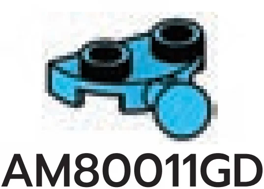 Plate 1 x 2 half-round with small ball joint in Blue, Rich Sky