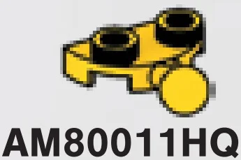 Plate 1 x 2 half-round with small ball joint in Yellow, Dark