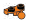 Plate 1 x 2 half-round with small ball joint in Orange, Smoky