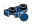 Plate 1 x 2 half-round with small ball joint in Blue, Midnight