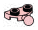 Plate 1 x 2 half-round with small ball joint in Pink, Pale